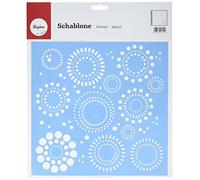 Rayher pochoir décoratif 30 x 30 cm pochoir dessin au motif de cercles pochoir pour décoration murale souple & indéformable aussi pour peinture sur bois, papier mâché, etc. bleu clair