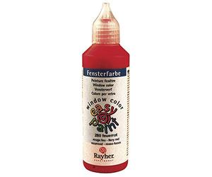 Rayher Hobby 38700280 fenêtre Couleur Easy Paint, bouteille 80 ml, rouge feu