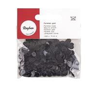 Rayher Hobby 3920001 Lot de 1000 Paillettes Lisses Noir Ø 6 mm