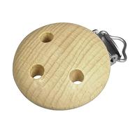 Rayher Hobby 62583505 bois Clip 100% certifié FSC, 37 mm Ø, 3 trous, sous blister, naturel
