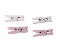 Rayher Hobby 62970258 Pinces à linge en bois assorties Rose/blanc 35 mm