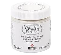 Rayher Hobby Chalky Finish peinture effet craie boîte de 118 ml Peinture craie à base d'eau pour la déco de vos meubles et Cie dans un look vintage et patiné peinture crayeuse très à la mode Blanc