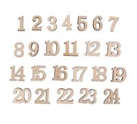 Rayher Holz Adventskalenderzahlen 1-24,FSC 100%, natur, 1,7cm, m. Klebepunkt, SB-Btl. 24Stück, 46758505