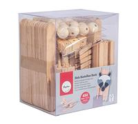 Rayher Kit bricolage de base 69262505 – 450 pièces bois FSC 100% – Naturel