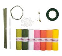 Rayher Kit Bricolage Papier crépon Fleurs 105g/m², Pastel Assorti BTE, 67406685