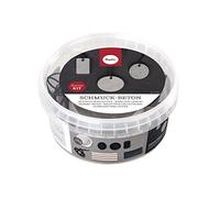 Rayher kit de béton pour création des bijoux kit béton créatif pour 3 colliers avec pendentifs idéal pour vos activités de loisirs créatifs gris