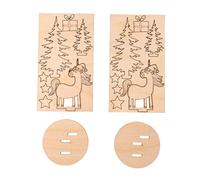 Rayher kit de construction 3D „Licorne», bois naturel, 14 pces., FSC Mixed Credit, 8,2cm, ø 6cm, arts créatifs, décoration, cadeau, hiver, Noël-46602505