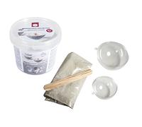 Rayher kit loisir creatif béton créatif de 250 g avec accessoires kit débutant avec moule pour beton, seau & Cie. pour la réalisation de jolies coupelles décoratives gris clair