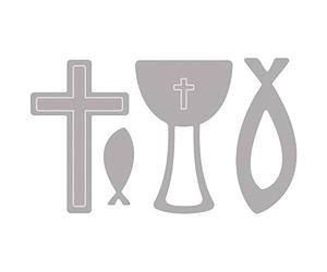 Rayher Kit Matrice de découpe Confirmation, Communion 4pcs. ass. gris, 50150000