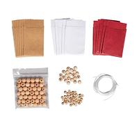 Rayher Kit Mini sachets papier p. 21 étoiles de noël + perles bois, 3D, 67391000, Coloré