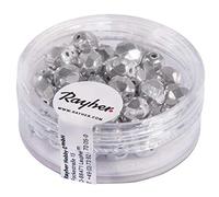 Rayher Kit Perles facettées en Verre 6 mm ø BTE 50 pces Argent Opaque, 14201258