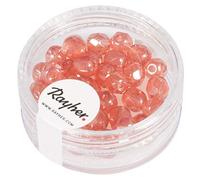 Rayher Kit Perles facettées en Verre 6 mm ø BTE 50 pces rosé Opaque, 14201258