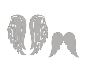 Rayher Kit Pochoir d’embossage : Ailes d'ange p. arts créatifs, 3 et 4,7cm, 2 pcs, gris