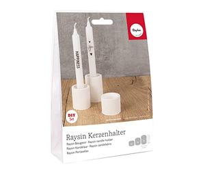 Rayher Kit pour mouler des bougeoirs décoratifs, 1 moule, bougeoirs de différentes hauteurs possibles in euille de transfert, 34472000, Blanc