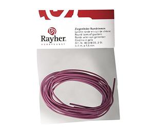 Rayher Lanières en cuir de chèvre rondes bijoux 100cm 1,5mmø 2pc rose f, 8301833