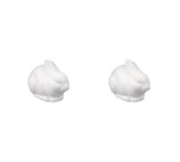 Rayher Lapin en polystyrène Assis, Lapin de pâques 14 x 8 cm, Blanc, 3347900 (Lot de 2)