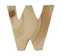 Rayher Lettre de l’alphabet «W», nature, 1 pce., en bois, 5x1cm, arts créatifs, décoration, inscription, jeu ludique-6215500