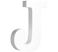 Rayher Lettre en bois MDF "J" p. décoration FSC 100% 9,8x2x11cm blanc, 64549102