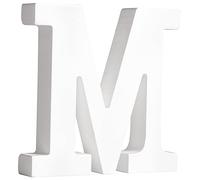 Rayher Lettre en bois MDF "M" p. décoration FSC 100%, 11x2x11cm, blanc, 64552102