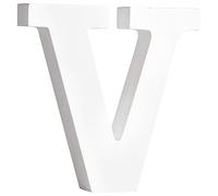 Rayher Lettre en bois MDF "V" p. décoration FSC 100%, 11x2x11cm blanc, 64546102