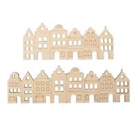 Rayher Liston bois Mini maisons nordiques 10,2-13,8x4,2cm, 2pcs nature, 46811505