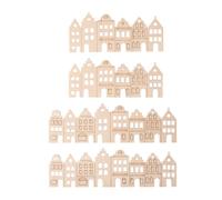 Rayher Liston Bois plaqué Maisons Nordiques 10,2+13,8x4,2cm 4pc Nature, 46809505