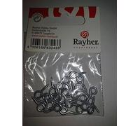 Rayher Lot d’œillets à vis, argent, 24 pces., métal galvanisé, 8x3 mm, décoration, suspensions- 8937043