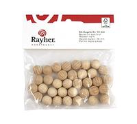 Rayher Lot de billes en bois, naturel, 15 pces, ø 15mm, FSC 100%, à personnaliser, arts créatifs, décoration-6245300