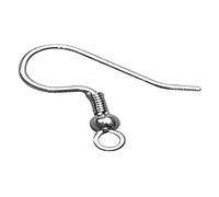 Rayher Lot de crochets de boucles d‘oreilles, 6 pces, 3 paires, 20mm, crochet ouvert, inoxydable, hypoallergénique, brillant, arts créatifs, bijoux- 2227800, Argenté