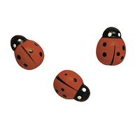 Rayher Lot de mini coccinelles, rouge, 24 pces., en bois, 1,5cm, autocollant, décoration, table, cartes, scrapbooking, été, printemps-8827949