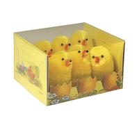 Rayher Lot de mini poussins en chenille de soie, jaune, 6 pces, 5cm, 100% polyester, arts créatifs, décoration, pâque-8737400