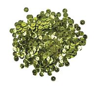 Rayher Lot de paillettes Sequin, vert olive, 4.000 pces., Ø 6mm, bombées, brillantes, arts créatifs, couture, broderie, Noël, Nouvel An, carnaval -3927014