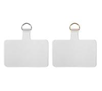 Rayher Lot de Patch pour Cordon de téléphone Portable, Transparent, 2 pces., 56x36x0,6mm, Anneau 13X8mm doré et argenté, Accessoire téléphone-22961000