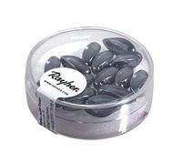 Rayher Lot de perles cirées en verre en forme de goutte, gris anthracite, 15 pces, 6x12 mm, arts créatifs, décorations, bijoux -14462572