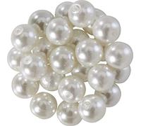 Rayher Lot de Perles de Cire en Verre Renaissance, Blanc Neige, 25 pces, Ronde Ø 8 mm, Arts créatifs, décorations, Bijoux -14402100