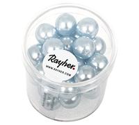Rayher Lot de Perles de Cire en Verre Renaissance, Bleu Clair, 35 pces, Ronde Ø 10mm, Arts créatifs, décorations, Bijoux -14403356