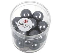 Rayher Lot de perles de cire en verre Renaissance, gris anthracite, 21 pces, ronde Ø 12mm, arts créatifs, décorations, bijoux -14404572