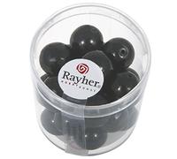 Rayher Lot de Perles de Cire en Verre Renaissance, Noir, 21 pces, Ronde Ø 12mm, Arts créatifs, décorations, Bijoux -14404576