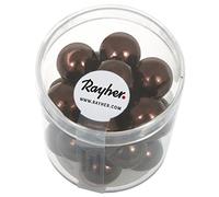 Rayher Lot de perles de cire en verre Renaissance, nougat, 21 pces, ronde Ø 12mm, arts créatifs, décorations, bijoux -14404532