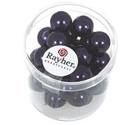 Rayher Lot de Perles de Cire en Verre Renaissance, Prune, 35 pces, Ronde Ø 10mm, Arts créatifs, décorations, Bijoux -14403316