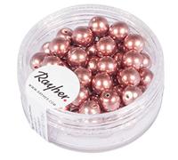 Rayher 14401221 Renaissance Perles en Verre, 6mm Ø, Rose Antique, boîte 45pces