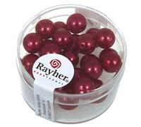 Rayher Lot de Perles de Cire en Verre Renaissance, Rouge, 25 pces, Ronde Ø 8 mm, Arts créatifs, décorations, Bijoux -14402287