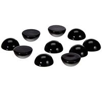 Rayher Lot de perles demi-rondes, noir, 10 pces, 5 paires d’yeux, ø10mm, plastique, brillant, à coller, arts créatifs, figurines, animaux- 8965401