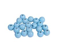 Rayher Lot de Perles en bois, bleu ciel, 82 pces., 8mm ø, FSC 100%, arts créatifs, bijoux, décoration, porte-clefs-1250281