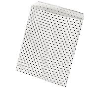 Rayher Lot de petits sacs en papier, blanc à pois noirs, 25pces, 12,9x16,8 cm, pour contact alimentaire, cadeaux, calendrier de l’avant-68072000