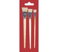 Rayher Lot de pinceaux d’artiste universels, 3 pces., plat, Tailles n°20-30-40, fibres synthétiques, manche en bois, aquarelle, peinture à l’huile, acrylique-3731400
