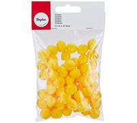 Rayher Lot de pompons, jaune, 60 pces., Ø15mm, 100% polyacrylamide, lavable, arts créatifs, animaux, porte-clefs, suspensions, décorations-7651230