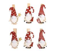 Rayher Lutin de noël s Pince en Bois FSC100% 2,2/3x1,2x4,8cm 6pc Rouge, 46821000