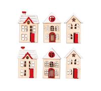Rayher Maison s Pinces en Bois FSC 100% 2,6/2,9x4,3cm 6pc Rouge/Nature, 46789000