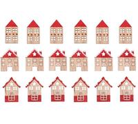 Rayher Maisons miniatures en bois av.dot adhésif 4,5-4,2cm sct.-LS 9pc, 46711000 (Lot de 2)